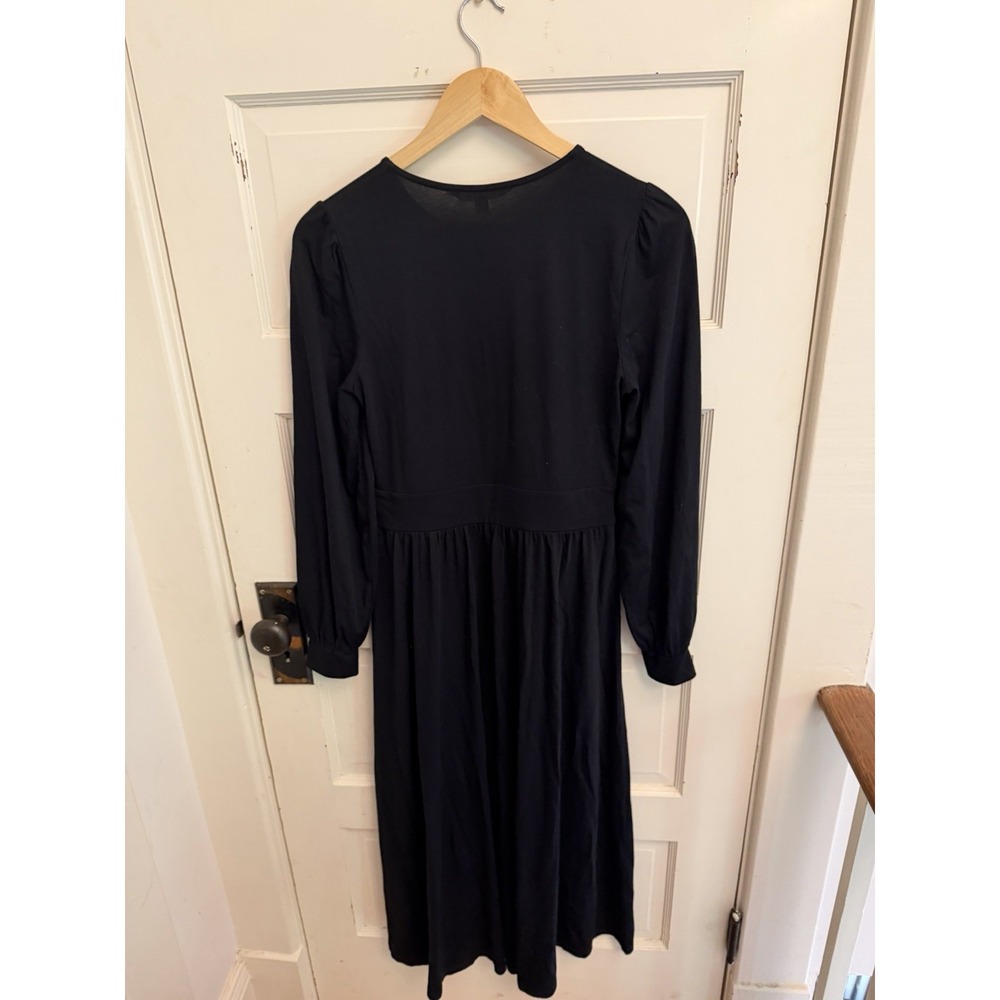 Boden Women's Alexandra Black Jersey Midi Dress Long Sleeve Minimalist Guest 6R - Picture 5 of 7